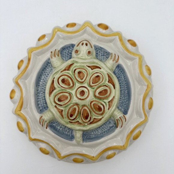 Mei-Elmar Imports Other - Mei-Elmar Imports Turtle Ceramic Wall Hanging Mold Italy White Green K3370